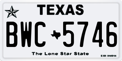 TX license plate BWC5746