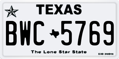 TX license plate BWC5769