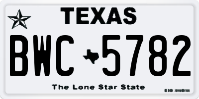 TX license plate BWC5782