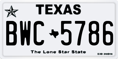 TX license plate BWC5786