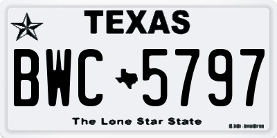 TX license plate BWC5797