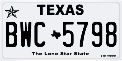 TX license plate BWC5798