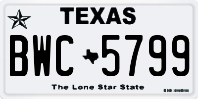 TX license plate BWC5799