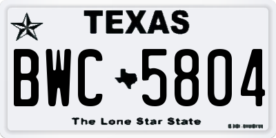 TX license plate BWC5804