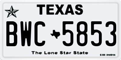TX license plate BWC5853