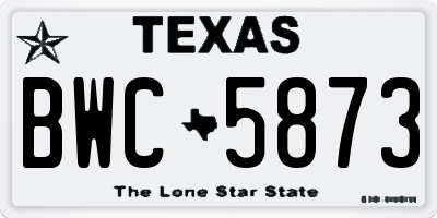 TX license plate BWC5873