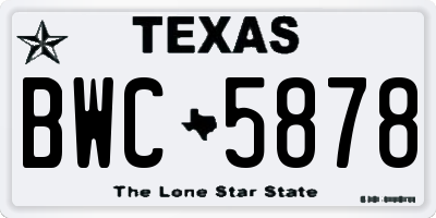 TX license plate BWC5878