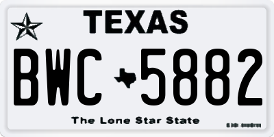 TX license plate BWC5882