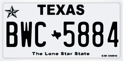 TX license plate BWC5884