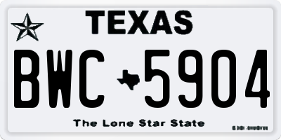 TX license plate BWC5904