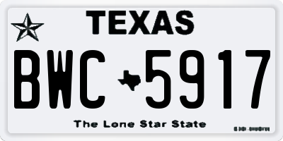 TX license plate BWC5917
