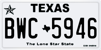 TX license plate BWC5946