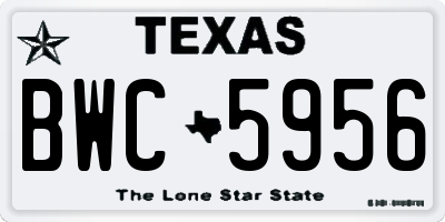 TX license plate BWC5956