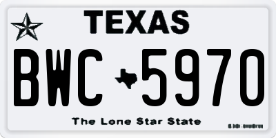 TX license plate BWC5970