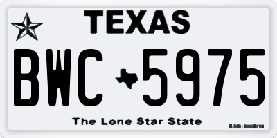 TX license plate BWC5975