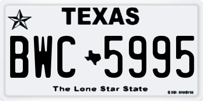 TX license plate BWC5995