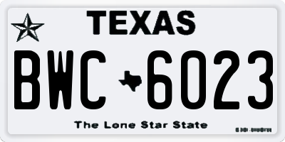 TX license plate BWC6023