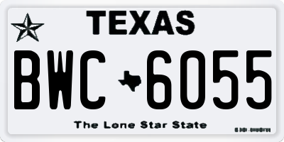 TX license plate BWC6055