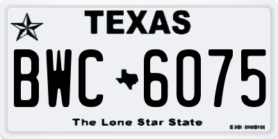 TX license plate BWC6075