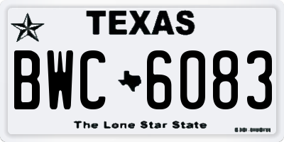 TX license plate BWC6083