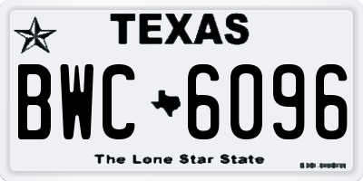 TX license plate BWC6096
