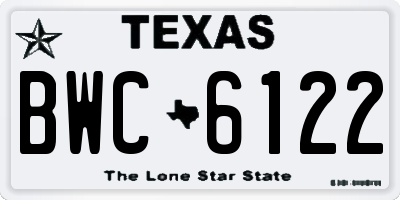 TX license plate BWC6122