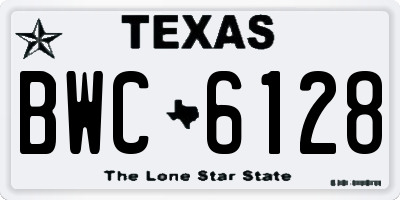 TX license plate BWC6128