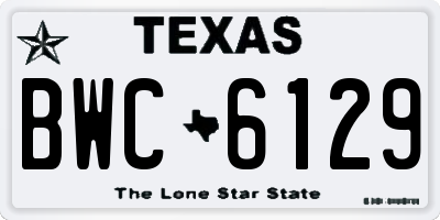 TX license plate BWC6129