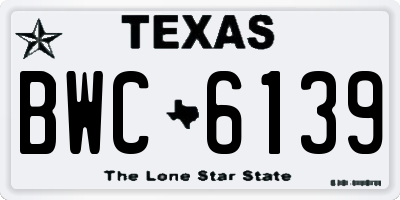TX license plate BWC6139