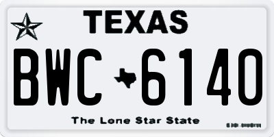 TX license plate BWC6140