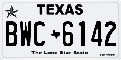 TX license plate BWC6142