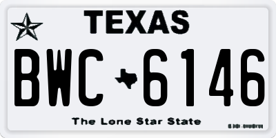 TX license plate BWC6146