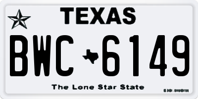 TX license plate BWC6149