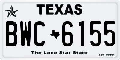 TX license plate BWC6155