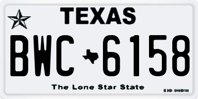 TX license plate BWC6158