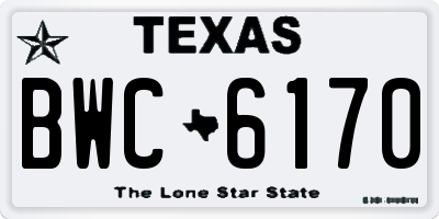 TX license plate BWC6170
