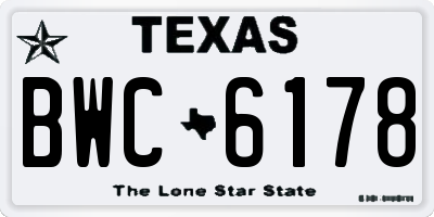 TX license plate BWC6178