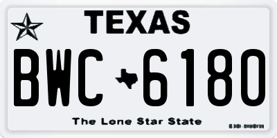TX license plate BWC6180