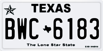 TX license plate BWC6183