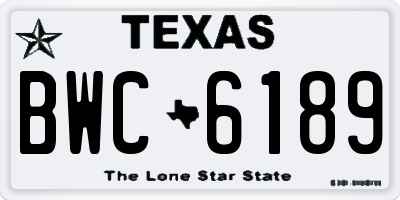 TX license plate BWC6189
