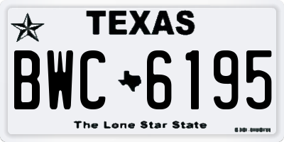 TX license plate BWC6195