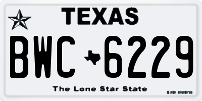 TX license plate BWC6229