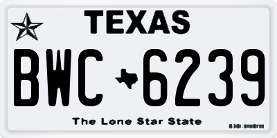 TX license plate BWC6239