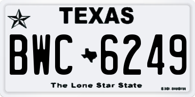 TX license plate BWC6249