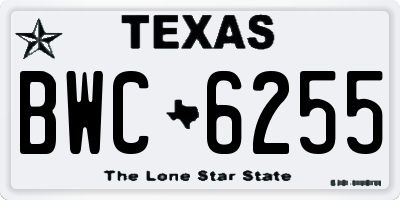 TX license plate BWC6255