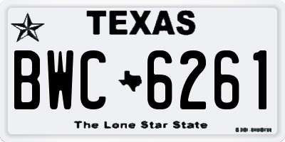 TX license plate BWC6261