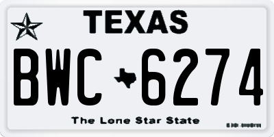 TX license plate BWC6274