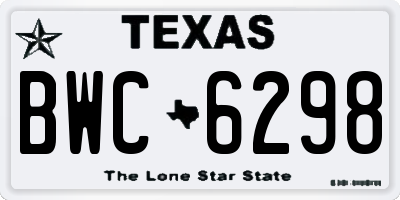 TX license plate BWC6298