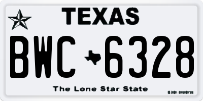 TX license plate BWC6328