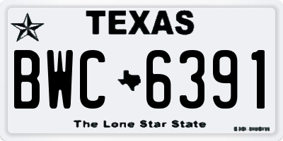 TX license plate BWC6391